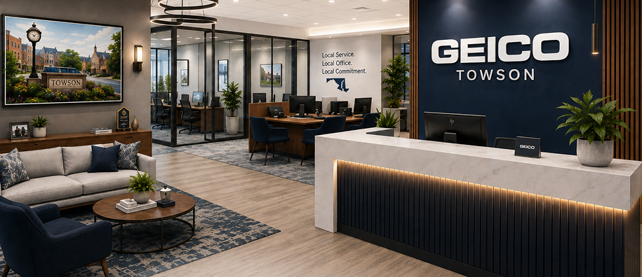 GEICO Towson office reception area
